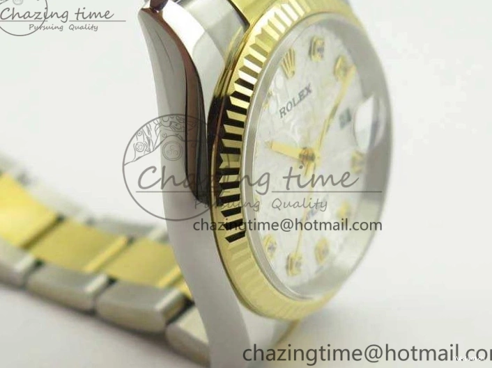 116234 36mm Oyster DJF YG Datejust Edition 1:1 Bracelet V2 Dial On SA3135 Fluted SS White Best Com 1129